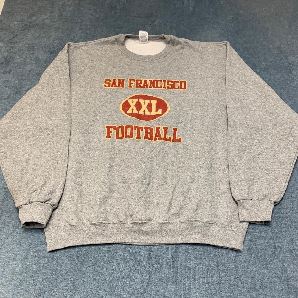 Vintage San Francisco 49ers Sweatshirt Mens 2XL Gray Cotton Jerzees Fleece Lined